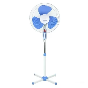 Electric Stand Fan - Energy Saving With Variable Speed - White, Blue