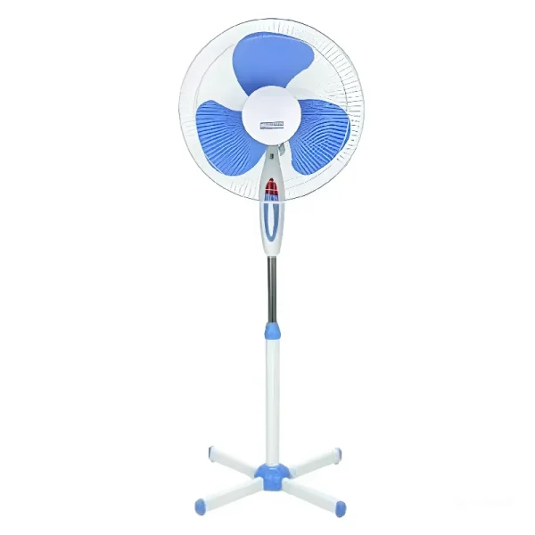 Electric Stand Fan - Energy Saving With Variable Speed - White, Blue