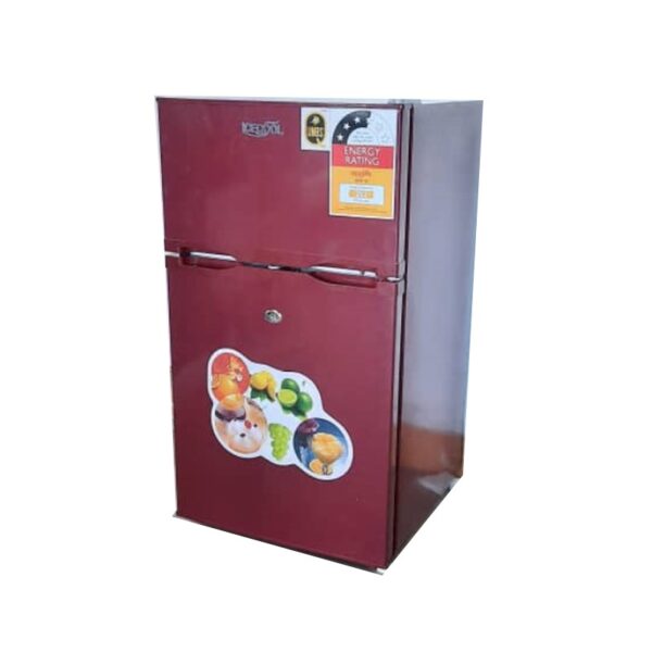 120Litres double door fridge Icecool - red - Image 2
