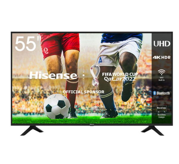Hisense 55'' Inch 4K Ultra HD Smart TV with Built-in WIFI-4K UHD, In built Free to Air Decoder - Black