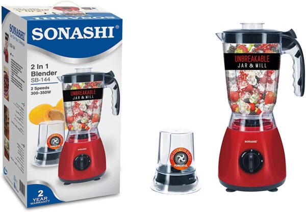 Sonashi 2 In 1 Unbreakable Jar & Mill Blender - SB-144 - Image 2