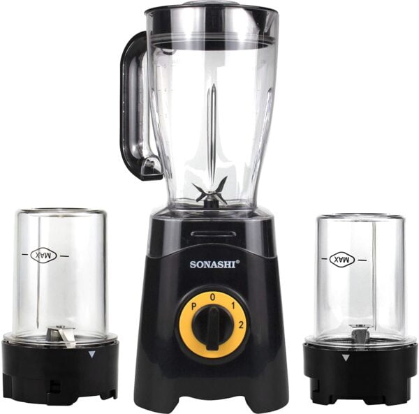 Sonashi 3 In 1 Countertop Blender 300W With Unbreakable Jar & Mill (Black) SB-155N - Image 2
