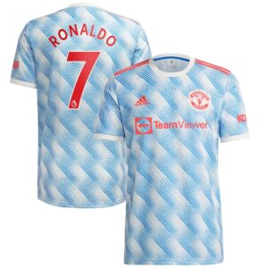 Youth adidas Cristiano Ronaldo White Manchester United 2021/22 Away Replica Player Jersey