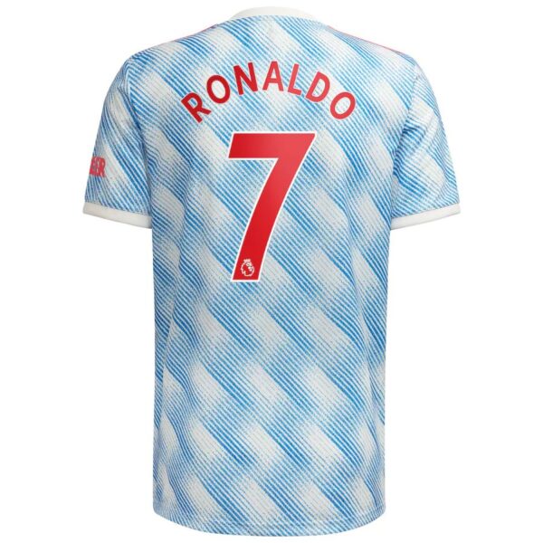 Youth adidas Cristiano Ronaldo White Manchester United 2021/22 Away Replica Player Jersey - Image 3