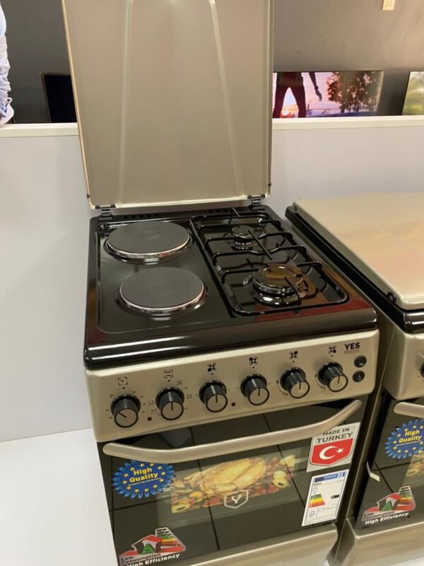 YES 2 Gas + 2 Electric Cooker ( 60/50cm ) - Silver