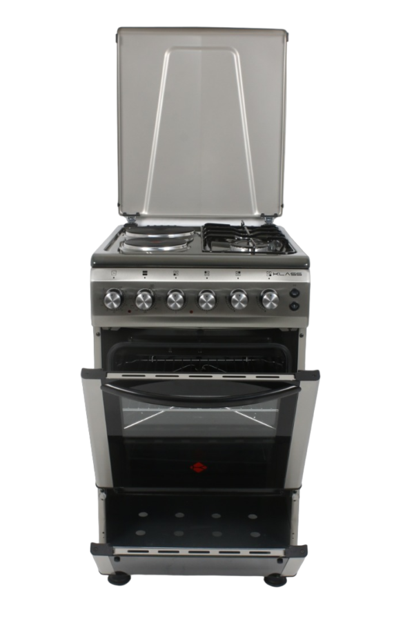 Klass 2Gas + 2Electric 50X60 Cooker With Electric Oven – Grey