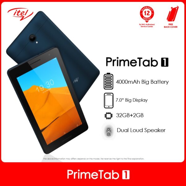 Itel Prime TAB 1 - 7.0" 2GB RAM 32GB ROM 5MP 3000mAh - Blue - Image 4
