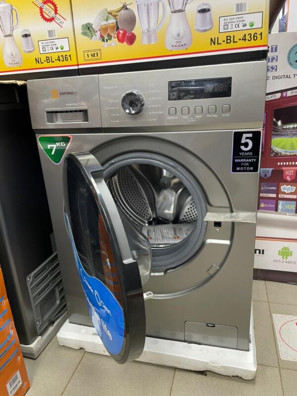 Sayona 7Kg Automatic Front Loading Washing Machine - Silver - Image 3