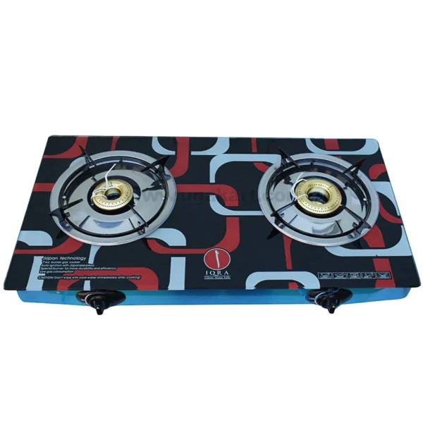 IQRA Double Burner Gas Stove IQ-GS2BG – Glass - Image 2