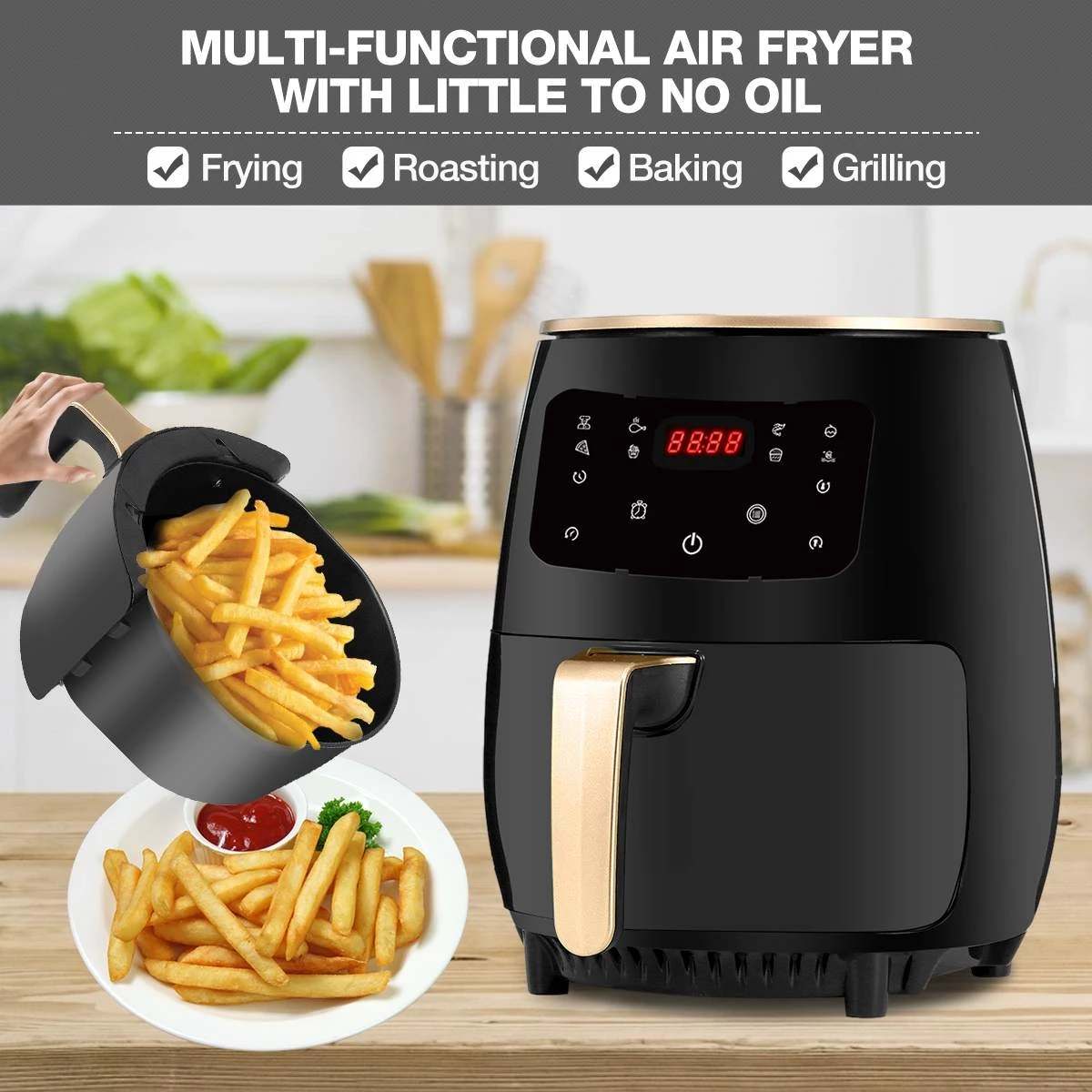 Oil Free Air Fryer Hot Air Oven Low Fat Cooker 220V 110V 240V 3.5L 4.5L  Electronic Air Fryer - Buy Oil Free Air Fryer Hot Air Oven Low Fat Cooker  220V 110V