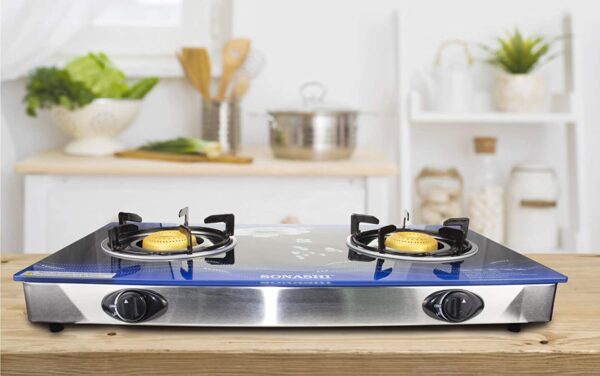 Sonashi Stainless Steel Double Burner Gas Stove SGB-202GN - Image 4