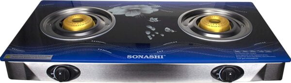 Sonashi Stainless Steel Double Burner Gas Stove SGB-202GN - Image 2