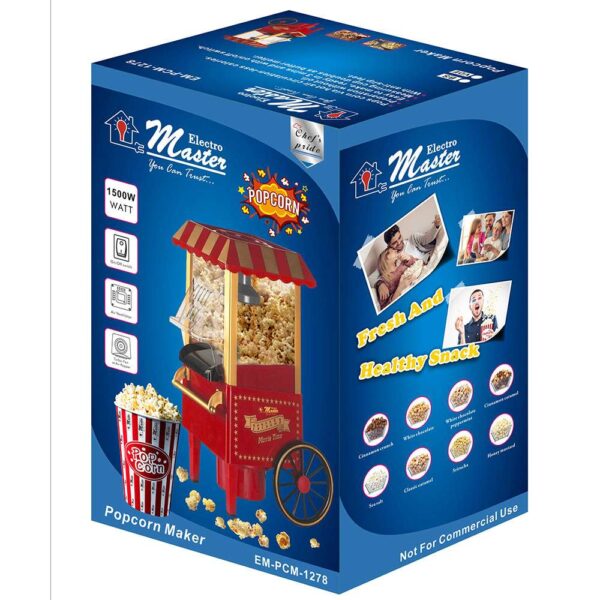 Electro Master Popcorn Maker EM-PCM1278 - Red - Image 2