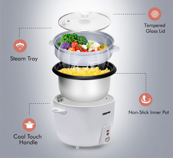 Geepas Rice Cooker & Steamer 2.8L 900W - Image 5