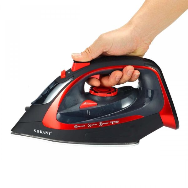 Sokany wireless steam iron EL-9518C, Black / Red - Image 3