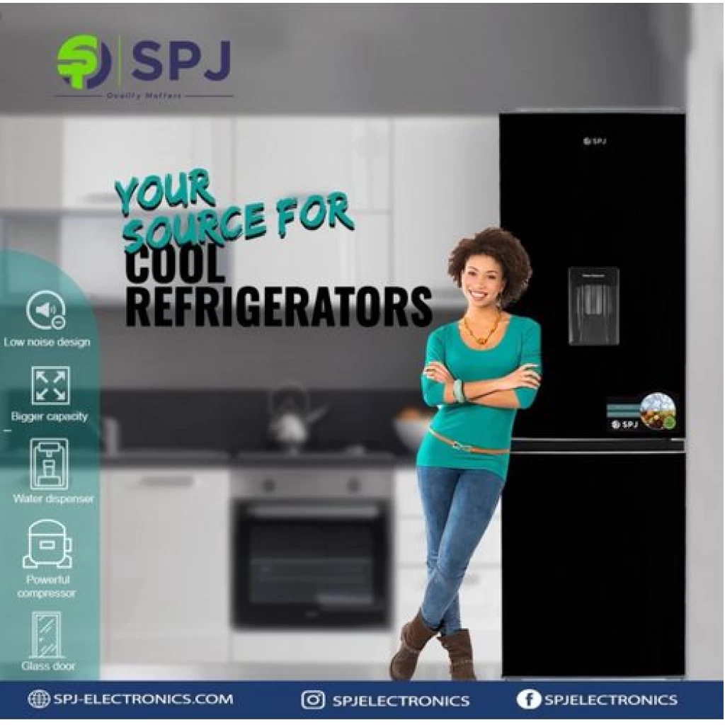 Buy SPJ 429L Bottom freezer Refrigerator with water dispenser Dombelo UG