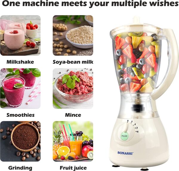 SONASHI 3 in 1 Blender with Unbreakable Jar & Mill | SB-133
