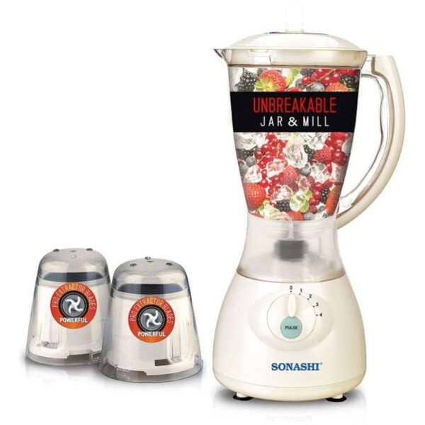 SONASHI 3 in 1 Blender with Unbreakable Jar & Mill | SB-133