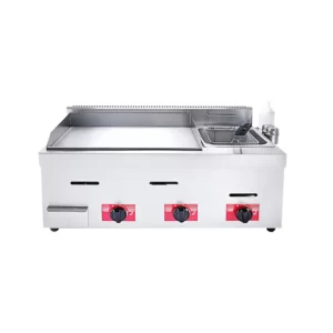 Commercial Gas Griddle With 6 Litres Gas Fryer