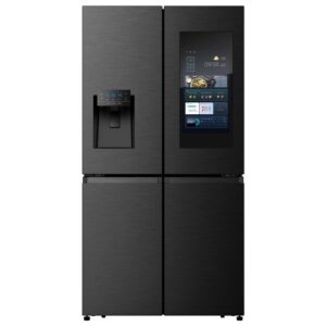 Hisense 680 Litres Multi-Door Smart Fridge RC-68WC4SB; Touch Screen + Ice Maker + Water Dispenser, Frost Free Refrigerator – Black.