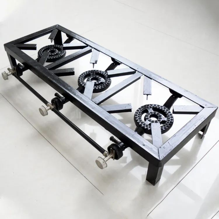 Tezla 3-Bar Gas BBQ Wok Burner - Commercial Range For Propane/LPG/Butane (UK Made)