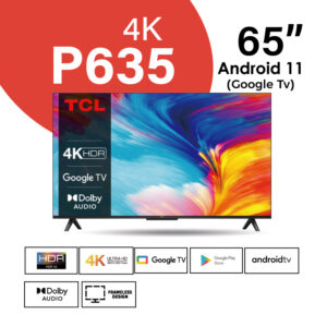 TCL 65P725 65 Inch 4K UHD Frameless Android Smart TV - 4K HDR Google TV