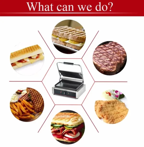 Single Commercial Sandwich Grill Maker