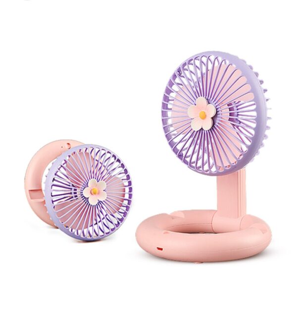 Foldable Rechargeable Table Fan - Green,White.