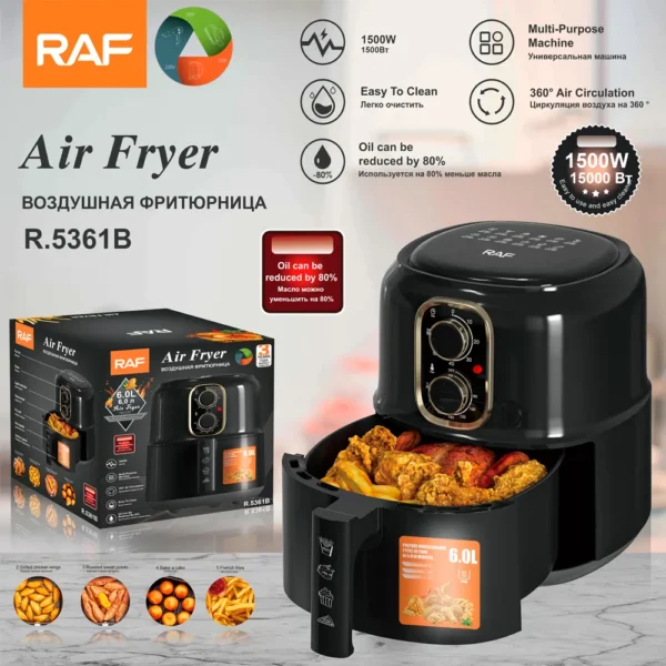 RAF 6 Litres Air Fryer 1500W | R.5361