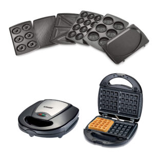 Sonashi 7-in-1 Multi Snack Maker SSM-862 - Detachable Sandwich, Grill, Donut, Waffle, Cupcake, Nutty, Omelet Making Plates