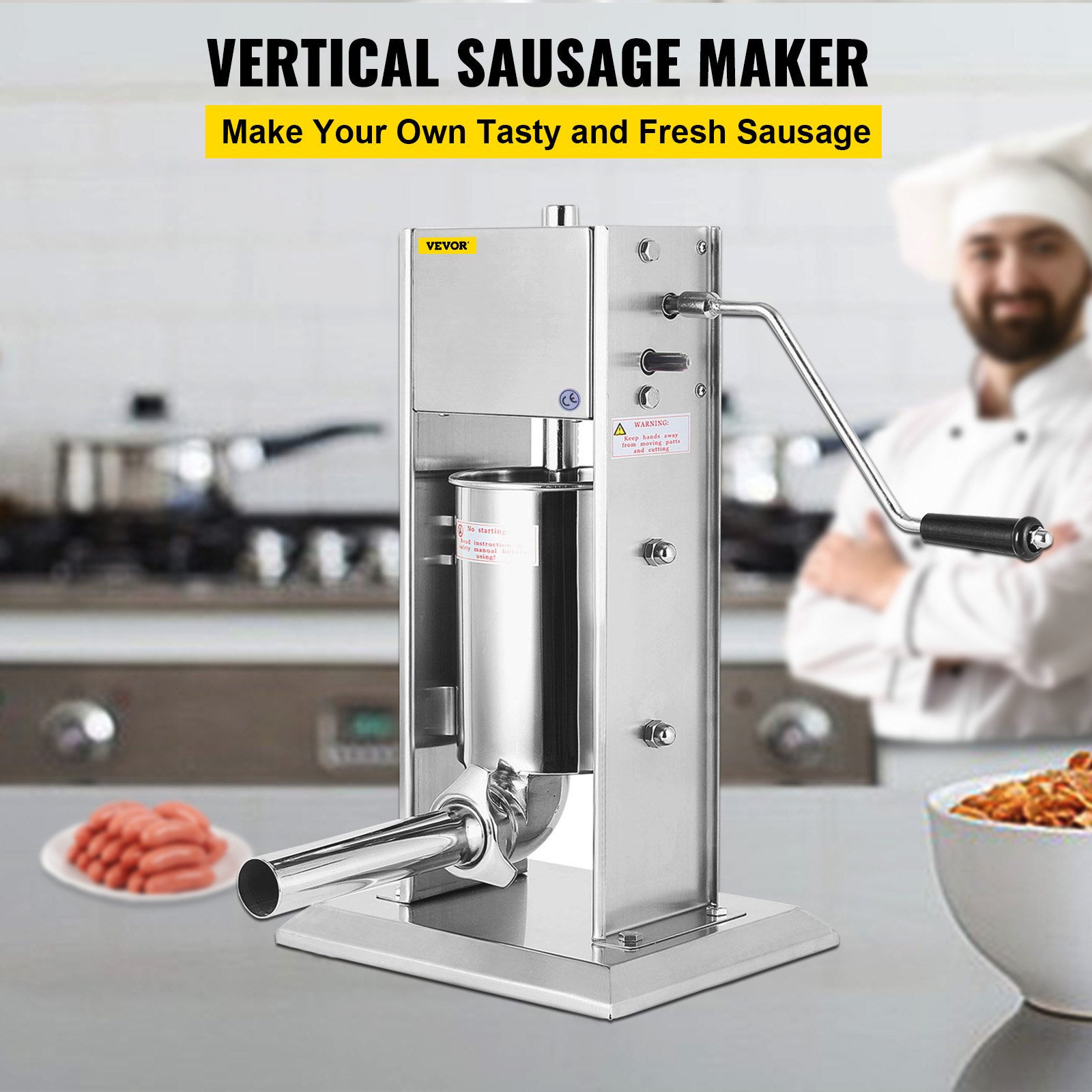 Check Stuffer Size Buy Commercial 3L Sausage Stuffer, Stainless Steel Sausage Maker ...