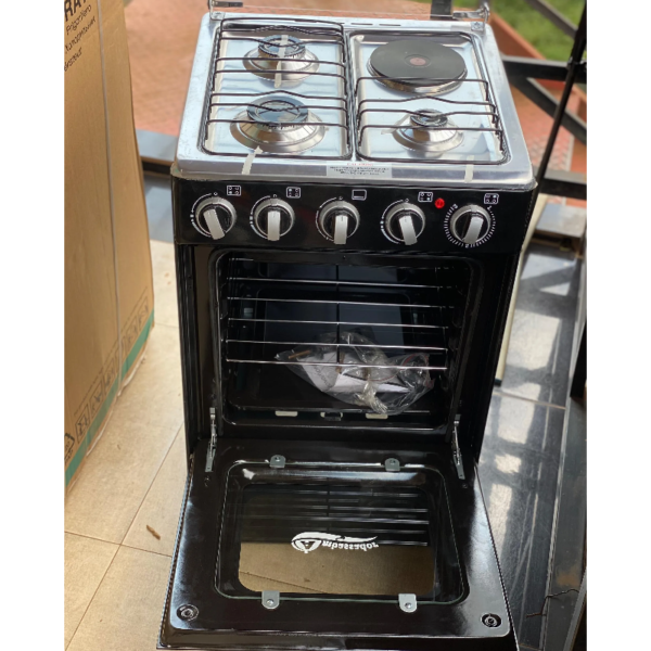 Ambassador 3 Gas & 1 Electric Cooker with Gas Oven CB5531  (50X50cm) – Black
