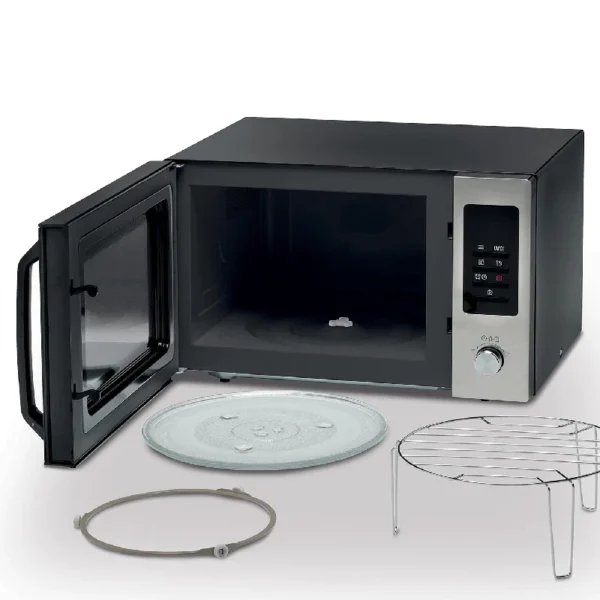 KENWOOD 30L Microwave Oven with Grill, Digital Display, 5 Power Levels, Defrost Function, Stainless Steel, Auto Menu, 95 Minutes Timer, Clock Function 1000W MWM30.000BK Black/Silver.