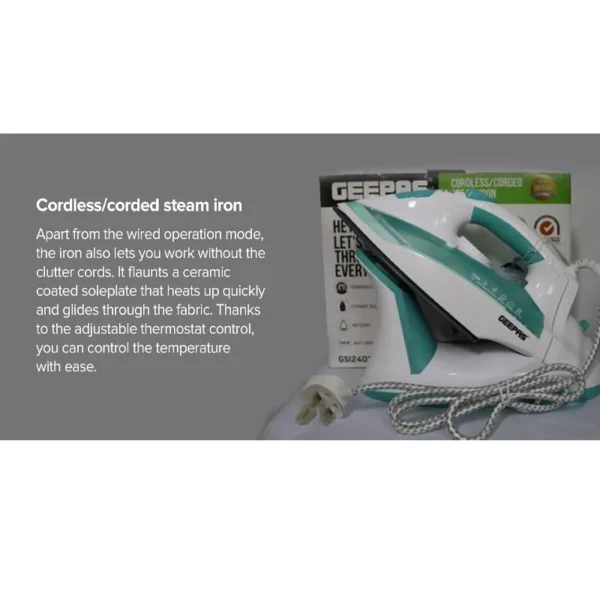 Geepas Cordless/Corded Steam Iron