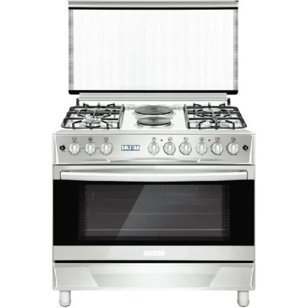 SOLSTAR 90x60cm 4 Gas + 2 Electric Silver Cooker
