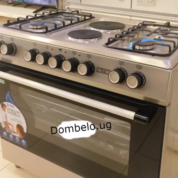 SOLSTAR 90x60cm 4 Gas + 2 Electric Silver Cooker