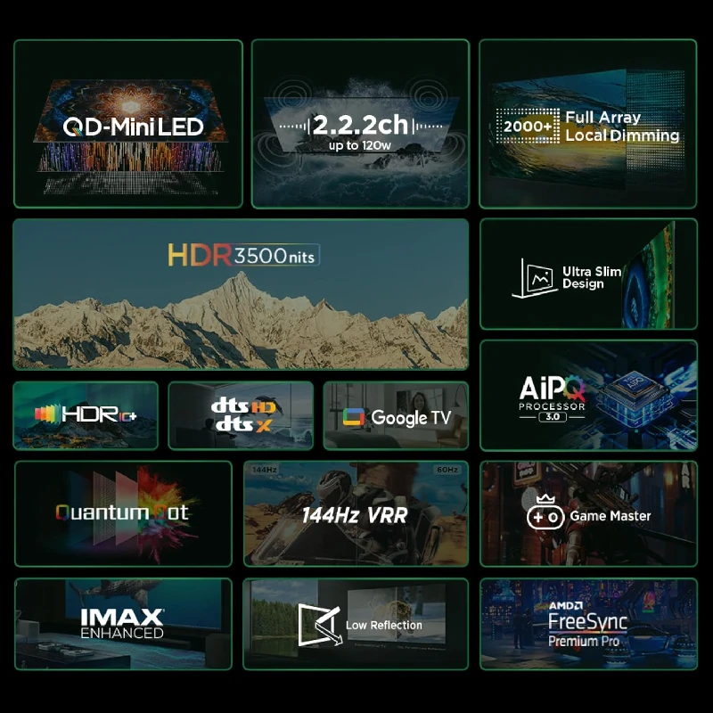 TCL 65 Inch 4K QD-Mini LED HDR Smart Google TV | 65C855