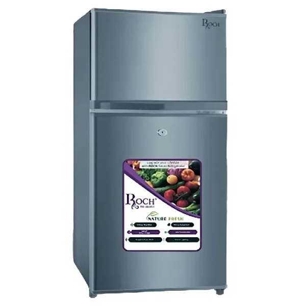 Roch 125 Liters Double Door Top Freezer Refrigerator RFR-125DT-J, Inox (2 Years Warranty)