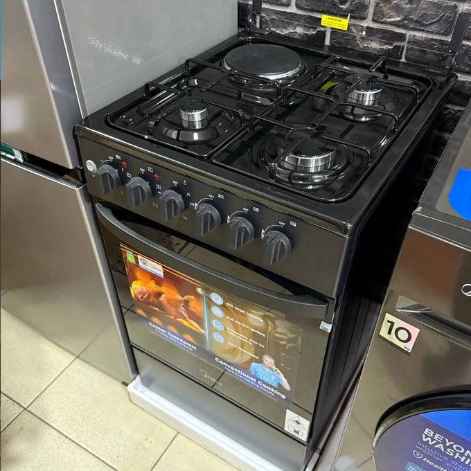 Midea 3 Gas + 1 Electric Cooker with Electric Oven (50X60cm) | 50E3G1H-BK