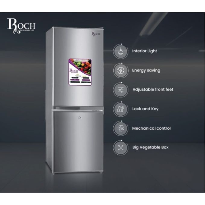Roch 145L Double Door Bottom Freezer Refrigerator | RFR-145DB-W