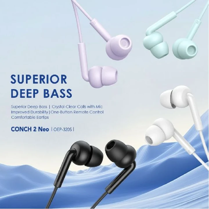 Original Strong Bass Wired Earphones, Control Mic In-Ear Headset
