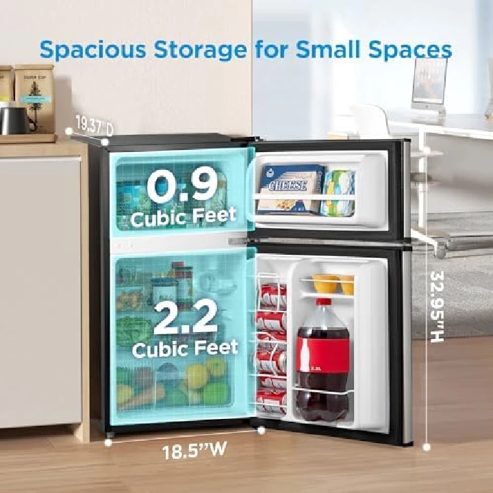 Midea 120L Double Door Refrigerator | WHD-113FSS1