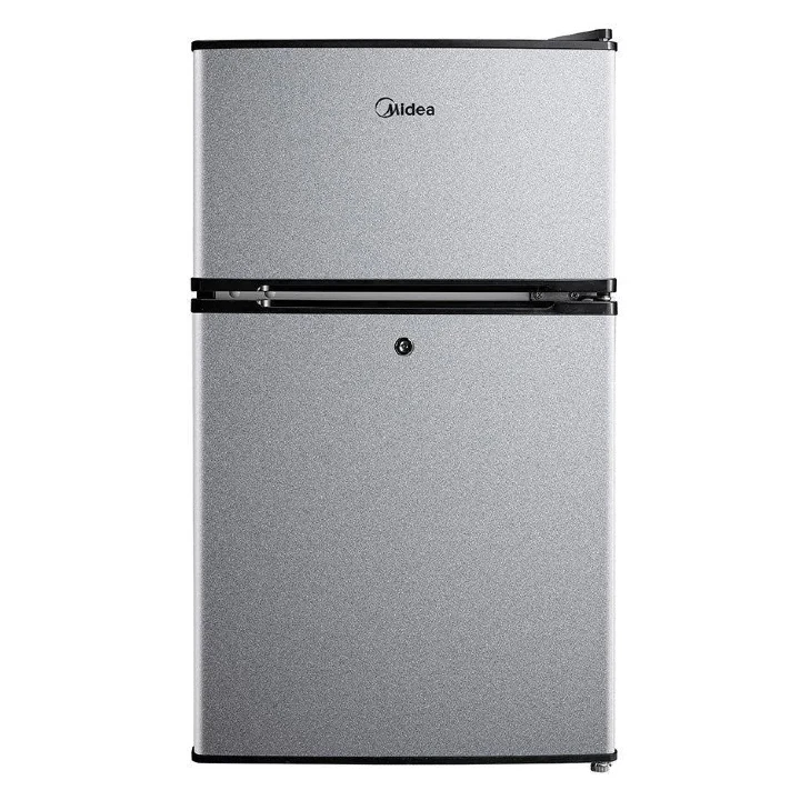Midea 120 Liters Double Door Top Freezer Refrigerator WHD-113FSS1, Silver (3 Years Warranty)