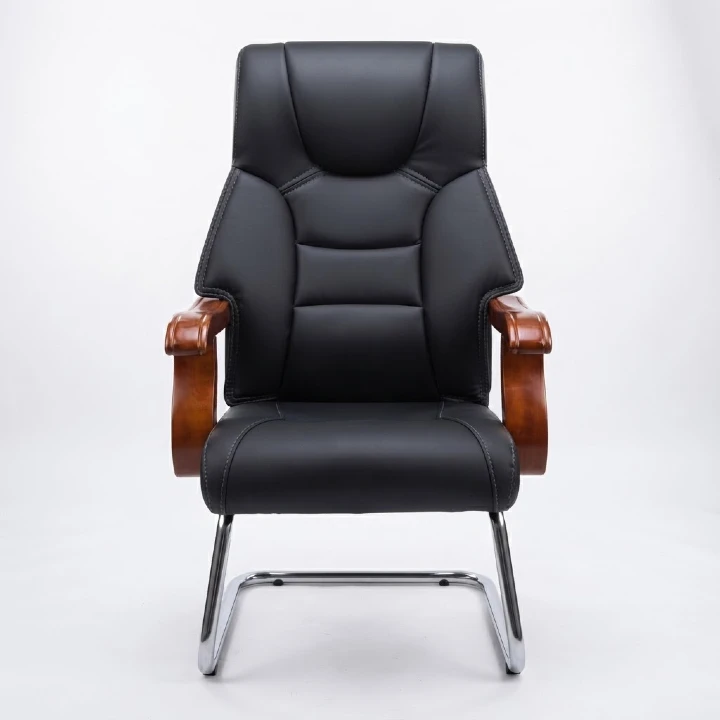 Eco Durable, Genuine, comfortable and strong Executive visitors chair Executive Office chair for home office Boardroom meeting Waiting Visitors Leather - Black