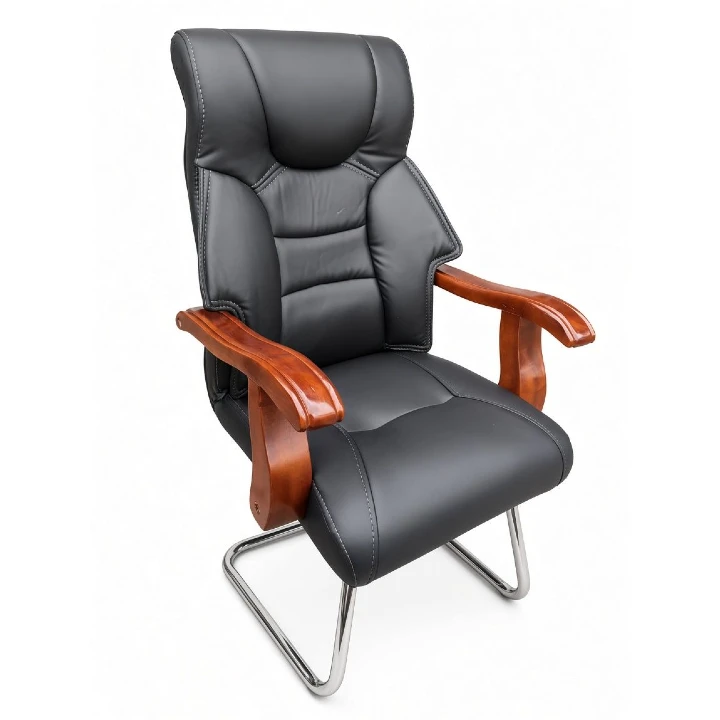Eco Durable, Genuine, comfortable and strong Executive visitors chair Executive Office chair for home office Boardroom meeting Waiting Visitors Leather - Black