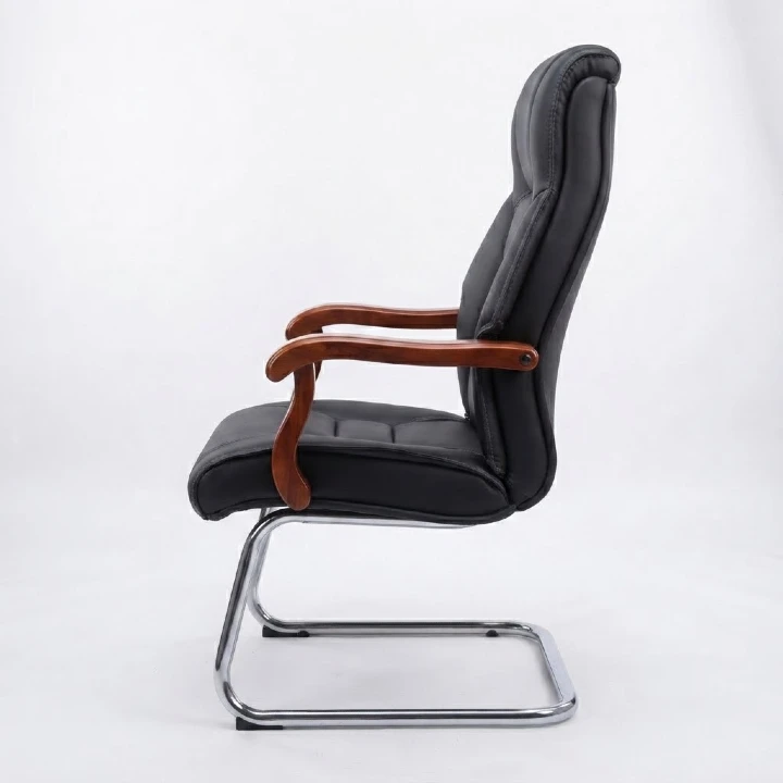 Eco Durable, Genuine, comfortable and strong Executive visitors chair Executive Office chair for home office Boardroom meeting Waiting Visitors Leather - Black