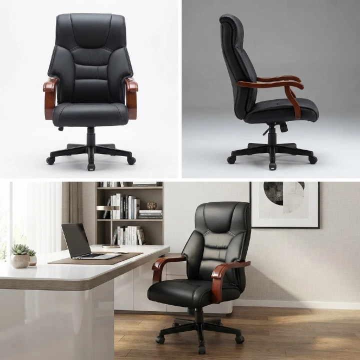 High Back Office Swivel Ergonomic Executive Luxury Leather Office Chair