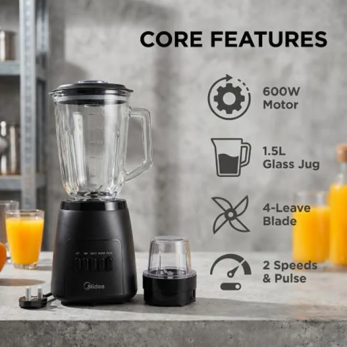 Midea 2 in 1 High Quality Glass Blender | MJ-BL6013W