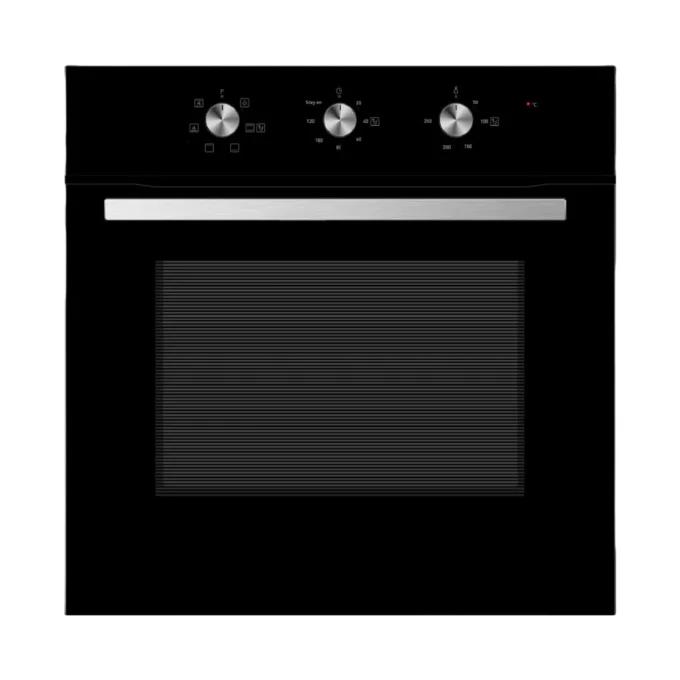 Midea 60cm Built-in Electric Oven 65M40M1-GL, 80L Oven Capacity, Oven Fan, Grill,Vapor Cleaning – Black