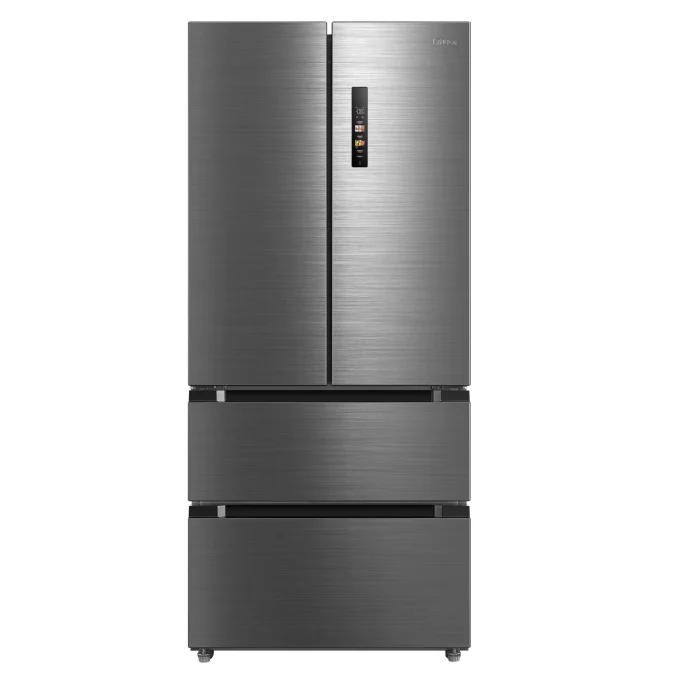 Midea 692L Freestanding Fridge Freezer, MDRF692FIC46, No Frost, (Net 516L, 347L Fridge+169L Freezer) with LED Light – Inox